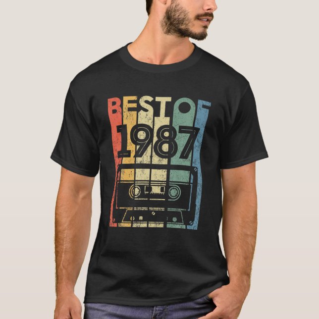 Camiseta Melhor De 1987 35 Anos De Idade Fita Cassete 35º (Frente)