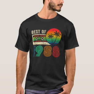 Camiseta Melhor De 1988 34º Aniversário Cassete Vintage Lim