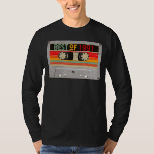 Camiseta Melhor De 1991 Cassete Mista Fita 31º Aniversário