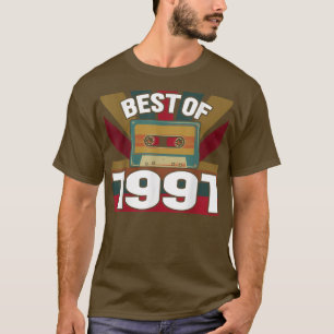 Camiseta Melhor de 1991 fita cassete retrô-antiga clássica