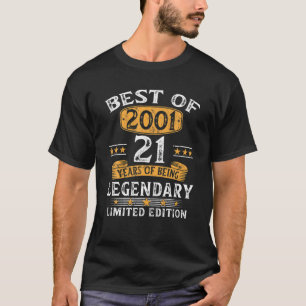 Camiseta Melhor De 2001 21 Anos Presentes 21 Aniversário