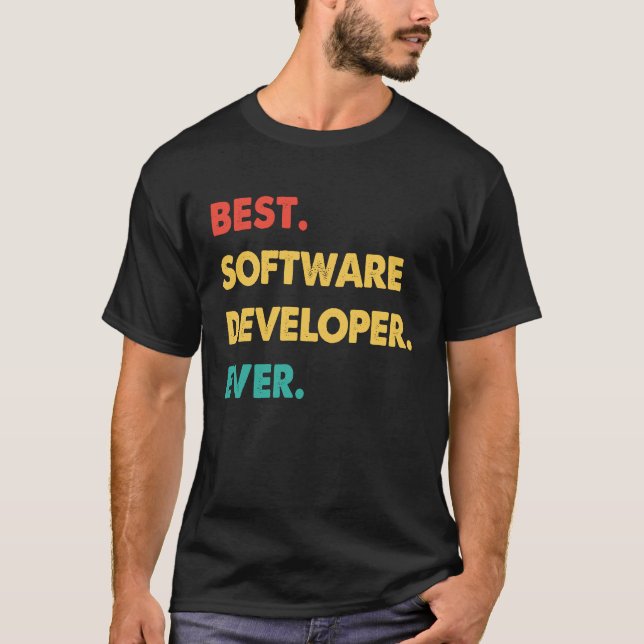 Camiseta Melhor desenvolvedor de software para retrorreflec (Frente)