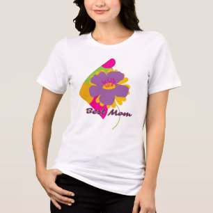Camiseta Melhor Design Colorido e Moderno para Mãe