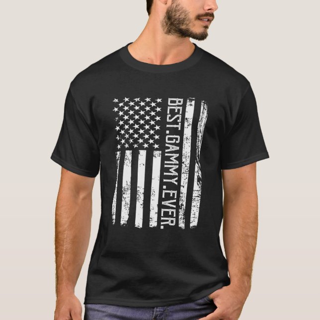 Camiseta Melhor Dia de as mães De Bandeira Americano De Vin (Frente)