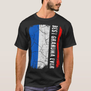 Camiseta Melhor Dia de as mães De Bandeira Da Avó Francesa