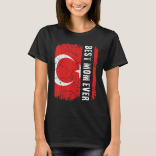 Camiseta Melhor Dia de as mães de Bandeira da Turquia