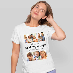 Camiseta Melhor Dia de as mães de Colagem de Fotos da Mãe