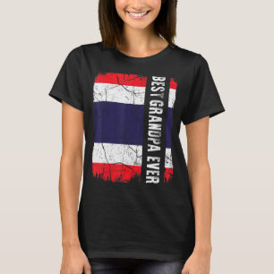 Camiseta Melhor Dia de os pais De Bandeira Do Avô Tailandês