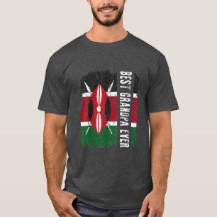 Camiseta Melhor Dia de os pais de Bandeira do Quênia Ever K
