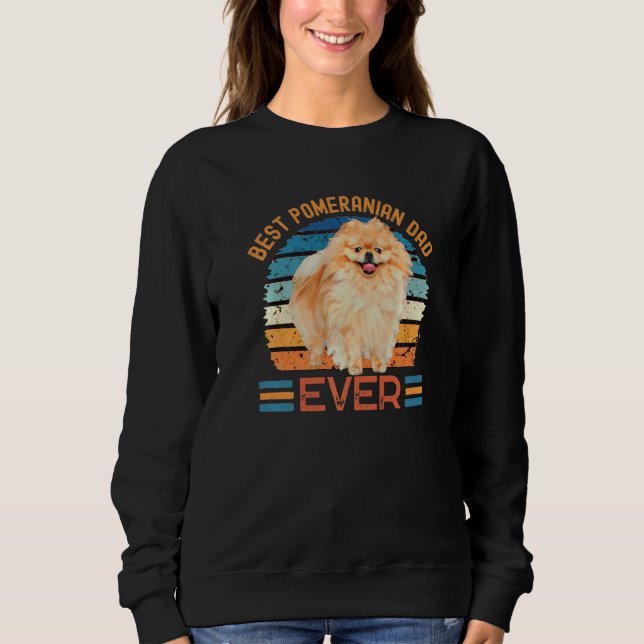Camiseta Melhor Dia de os pais De Cães De Pai Pomeraniano (Frente)