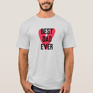 Camiseta Melhor Dia de os pais de Coração Rosa