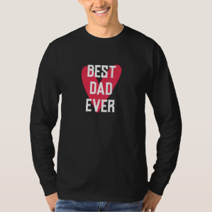 Camiseta Melhor Dia de os pais de Coração Rosa