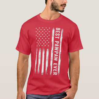 Camiseta Melhor Dia de os pais Pawpaw Ever American Flag En