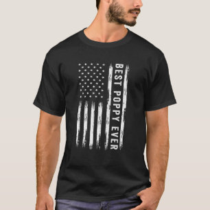 Camiseta Melhor Dia de os pais Poppy Ever American Flag Vin