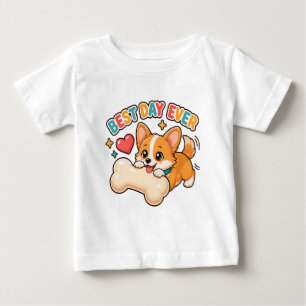 Camiseta Melhor Dia de Todos Cachorrinho Corgi Fofo