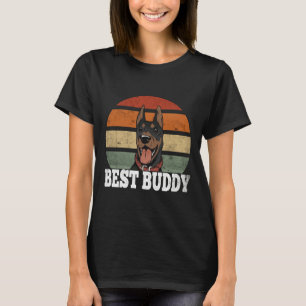 Camiseta Melhor Doberman De Raça De Cachorro Retro De Cacho