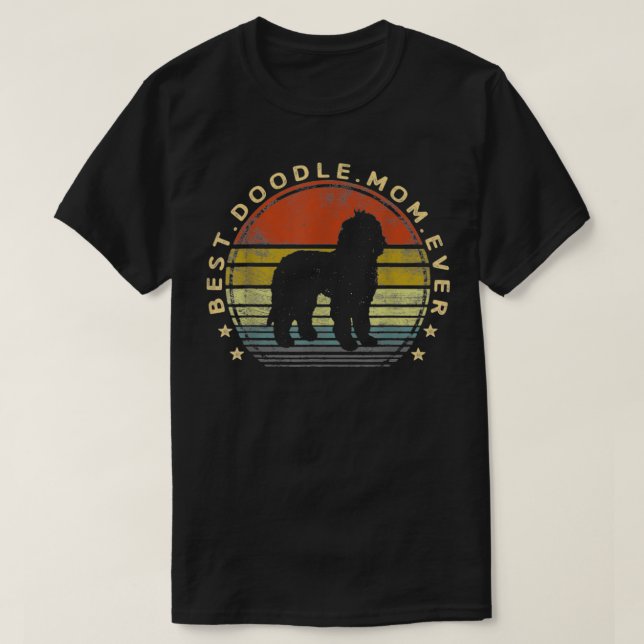 Camiseta Melhor Doodle Mãe Alguma Vez Labradoodle GoldenDoo (Frente do Design)