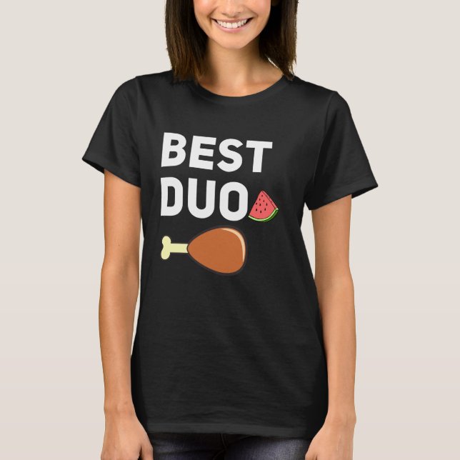 Camiseta Melhor Duo Engraçado Frango Frito Melancia (Frente)