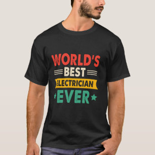 Camiseta Melhor Eletricista do Mundo Engraçado Retro