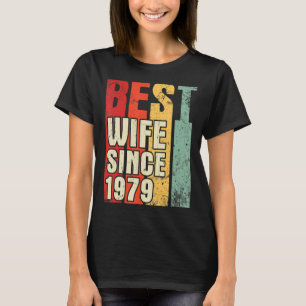Camiseta Melhor Esposa Desde 1979 Casamento De Marido Feliz