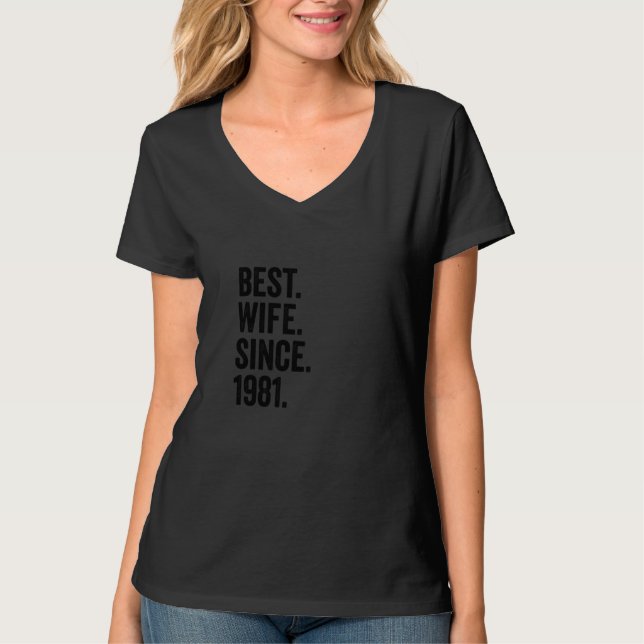 Camiseta Melhor Esposa Desde 1981 41rua Casamento Aniversár (Frente)