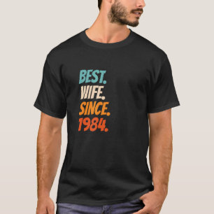 Camiseta Melhor Esposa Desde 1984 38º aniversário de casame