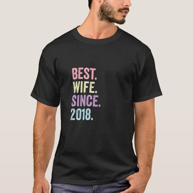 Camiseta Melhor Esposa Desde 2018 | 3.o aniversário de casa (Frente)