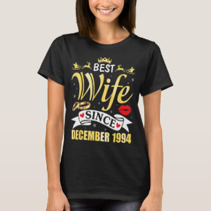 Camiseta Melhor Esposa Desde Dezembro De 1990, Feliz Casado
