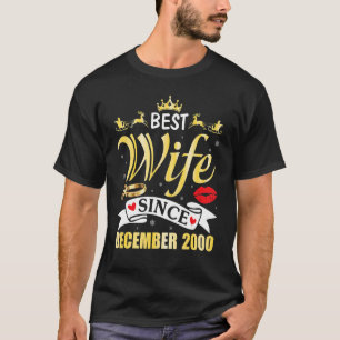 Camiseta Melhor Esposa Desde Dezembro De 1996, Feliz Casado