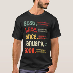Camiseta Melhor Esposa Desde Janeiro de 2008 Marido Casado 