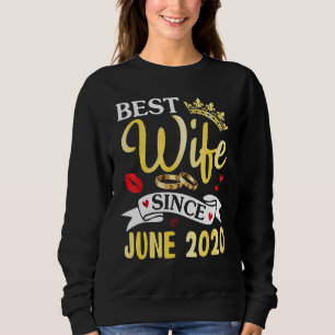 Camiseta Melhor Esposa Desde Junho De 2020 Feliz Anniversar