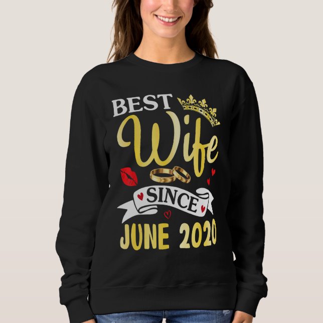 Camiseta Melhor Esposa Desde Junho De 2020 Feliz Anniversar (Frente)
