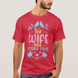 Camiseta Melhor Esposa Desde Outubro de 1996 Casamento Casa