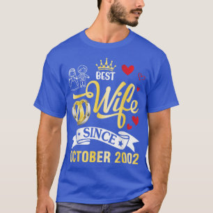 Camiseta Melhor Esposa Desde Outubro De 2002 Feliz Casada 2