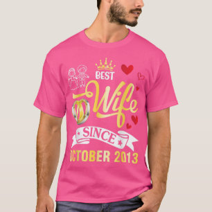 Camiseta Melhor Esposa Desde Outubro de 2013 Feliz Casada 9