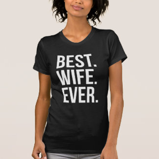 Camiseta Melhor Esposa Nunca Moderna Texto Branco em Preto