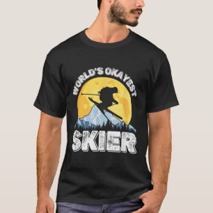 Camiseta Melhor Esquiador do Mundo Retro Vintage Amante de