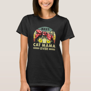 Camiseta Melhor Estilo de Retrô Da Mama Cat Ever