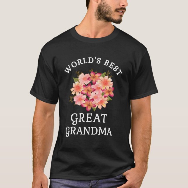 Camiseta Melhor Excelente Avó K Peach Flor (Frente)