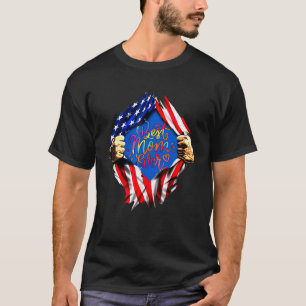 Camiseta Melhor Feliz dia de as mães de Bandeira da América