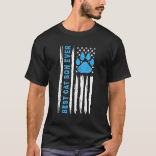 Camiseta Melhor Filho Gato de Sempre Bandeira dos EUA Vinta