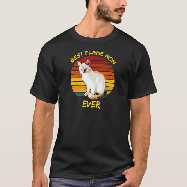 Camiseta Melhor Flame Mãe Alguma Vez Em Ponto De Chama Gato (Frente)