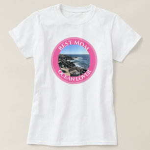 Camiseta Melhor Foto da Mãe dos Pavimentos do Mar Rosa do O