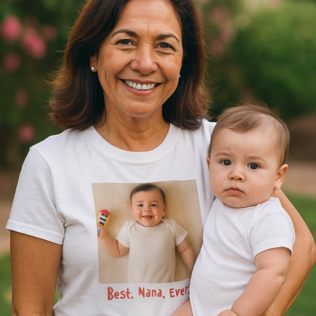 Camiseta Melhor Foto Personalizada Da Família Nana Ever (Criador carregado)
