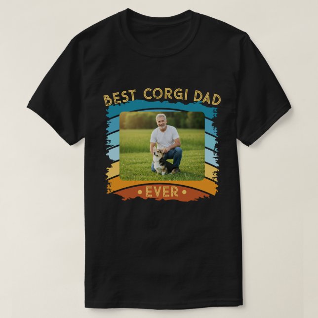 Camiseta Melhor Foto Personalizada Do Pai Corgi (Frente do Design)