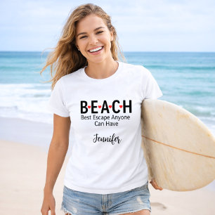 Camiseta Melhor Fuga de praia que qualquer um pode ter nome