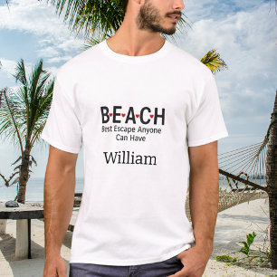Camiseta Melhor Fuga de praia que qualquer um pode ter nome