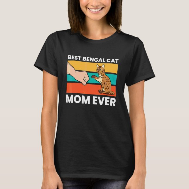 Camiseta Melhor Gato de Bengala Mãe de Pet Bengala (Frente)