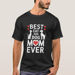 Camiseta Melhor Gato e Cachorro Mãe de Pet Mamã Lover Mães 