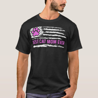 Camiseta Melhor Gato Mãe De Bandeira Americana Adora Engraç